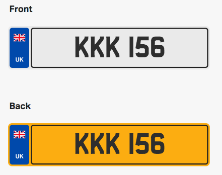 KKK 156. Private vehicle registration number plate, ready to transfer to new owner