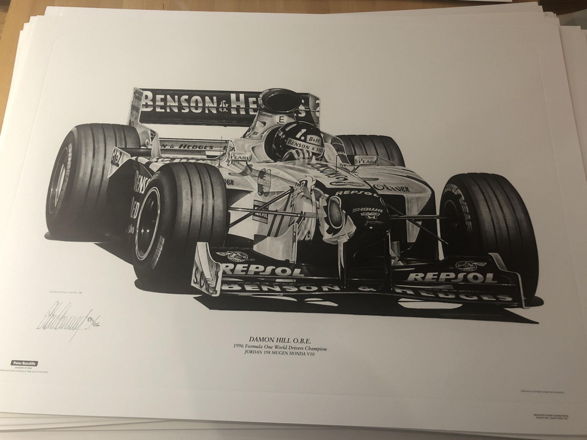 Alan Stammers Signed Limited Edition Print of Damon Hill