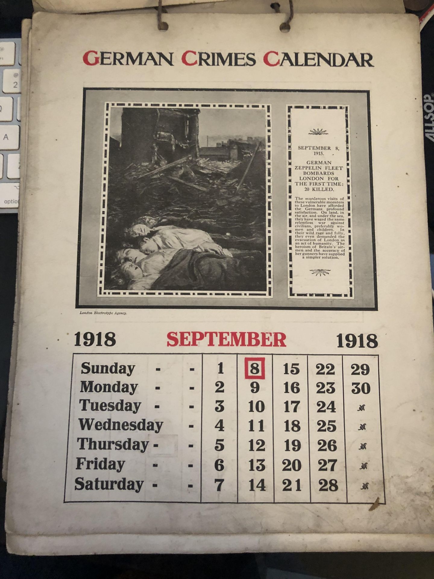 1918 German Crimes Calendar - Image 5 of 12