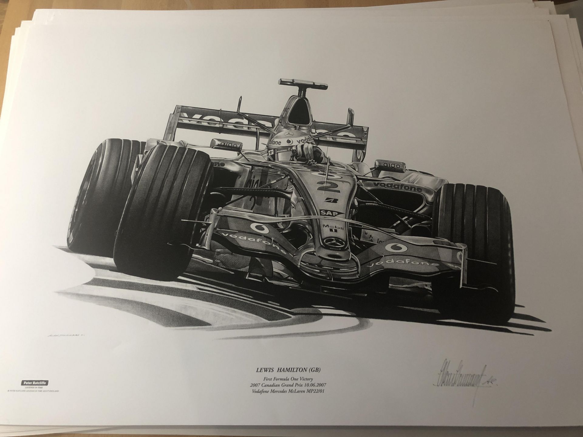 Alan Stammers Signed Artist Proof of Lewis Hamilton