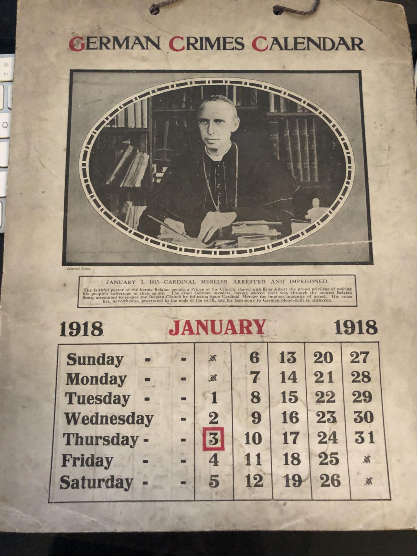 1918 German Crimes Calendar