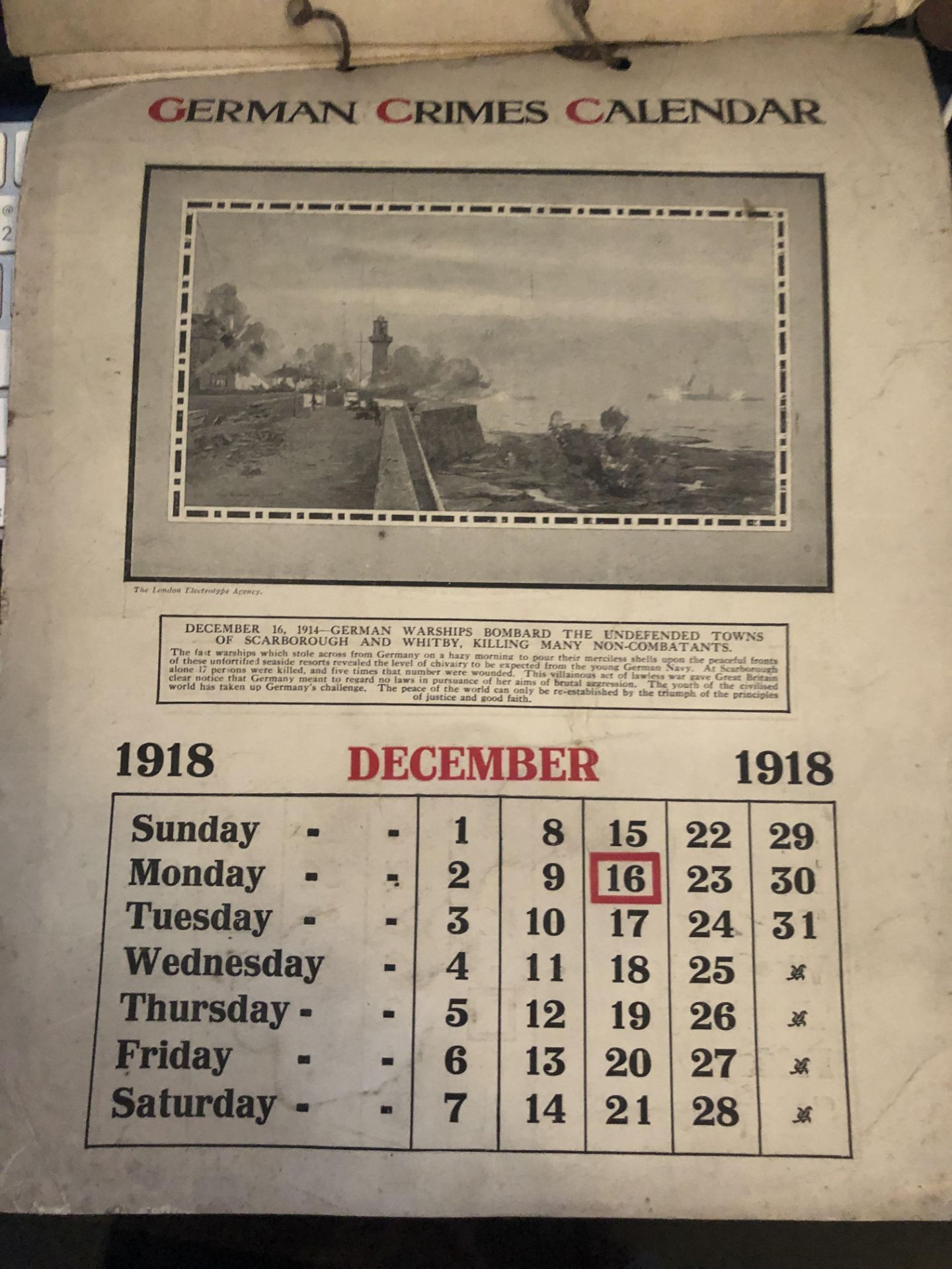 1918 German Crimes Calendar - Image 8 of 12