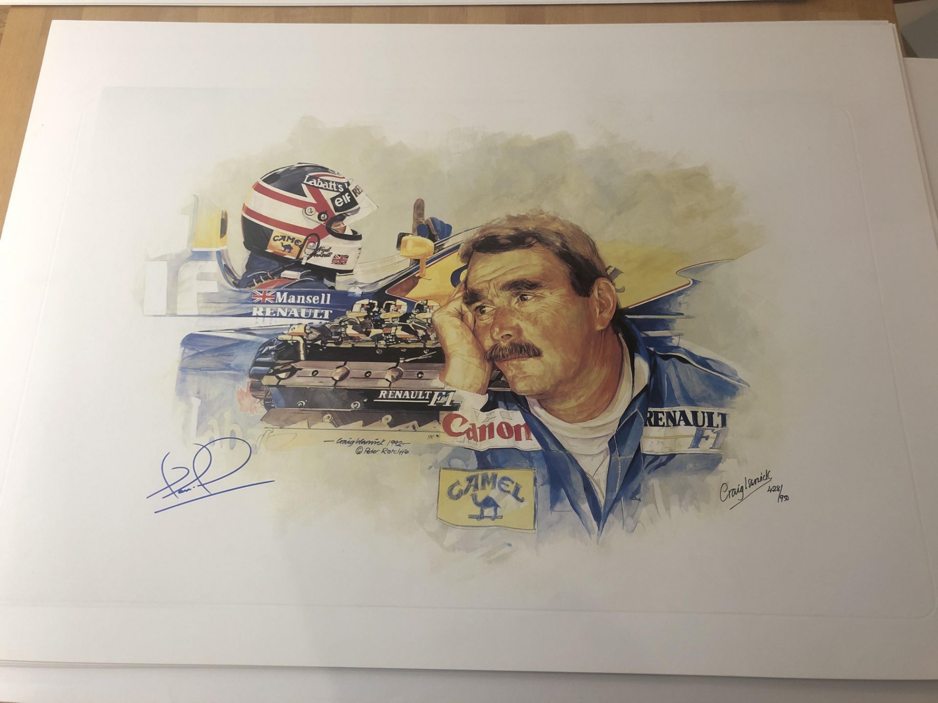 Craig Warwick and Nigel Mansell signed limited edition print