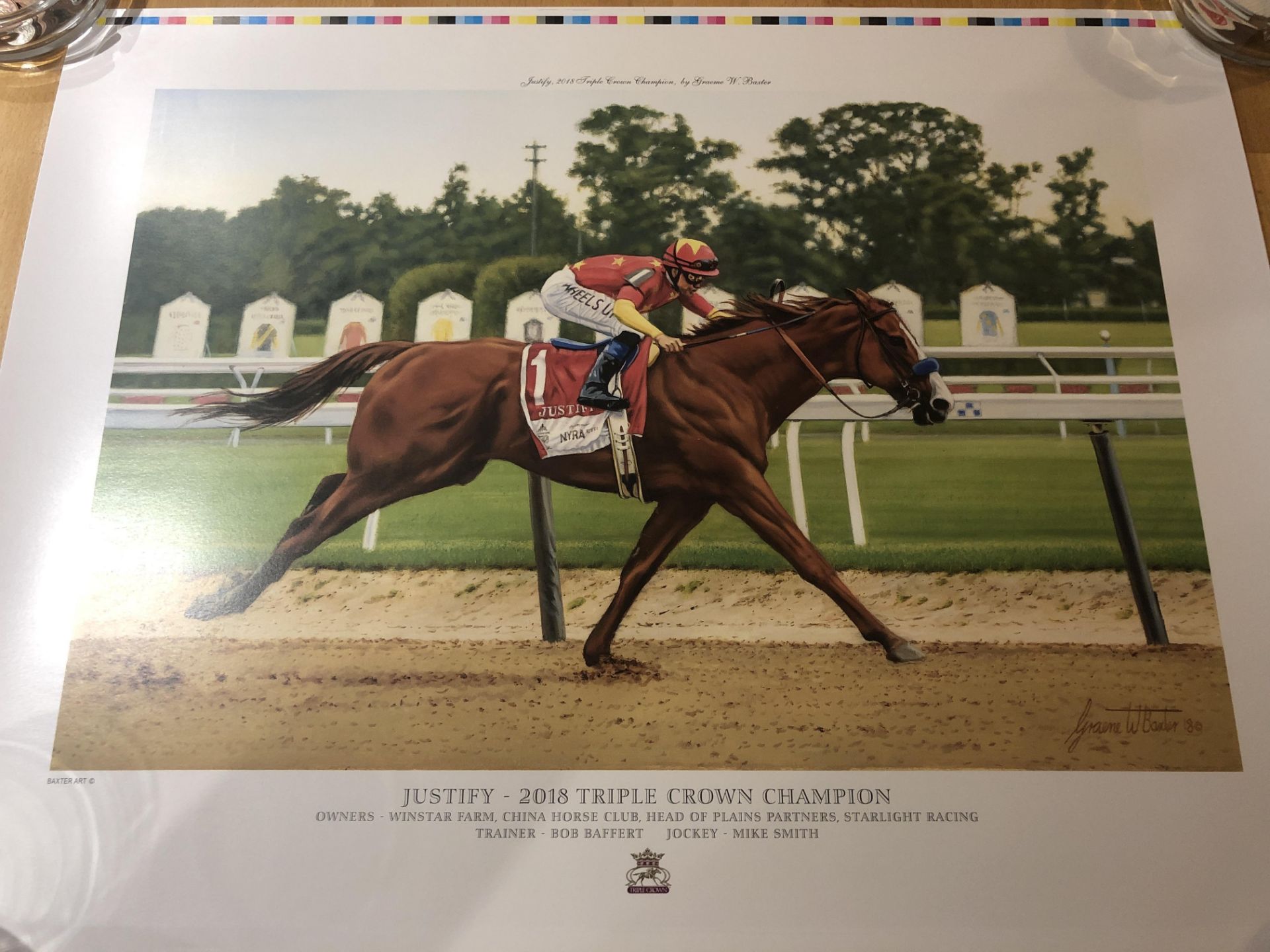 Justify 2018 Triple Crown Champion Graeme Baxter Artist Proofs