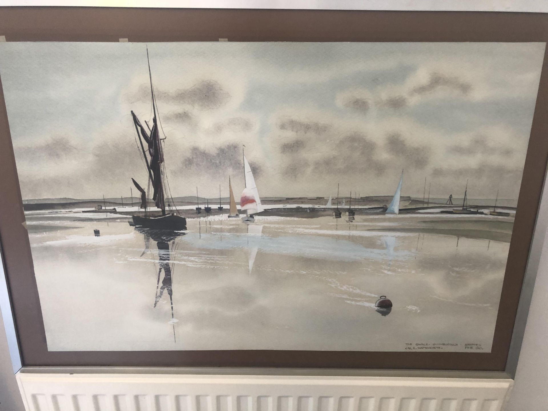 Original Painting by Jas.E.Wadsworth, The Swale 1980.