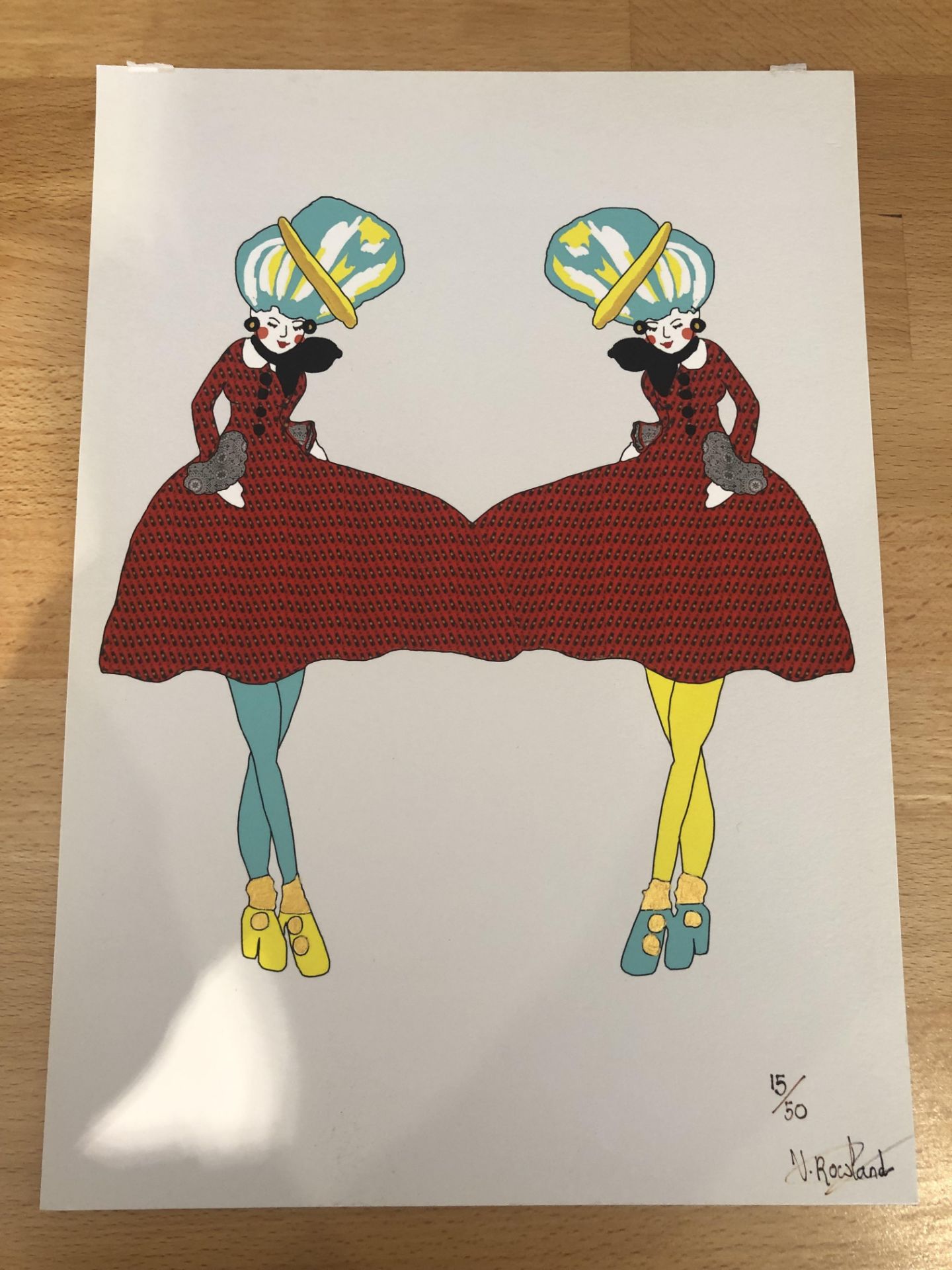 Veronica Rowland Fashion Twins Limited Edition Print.