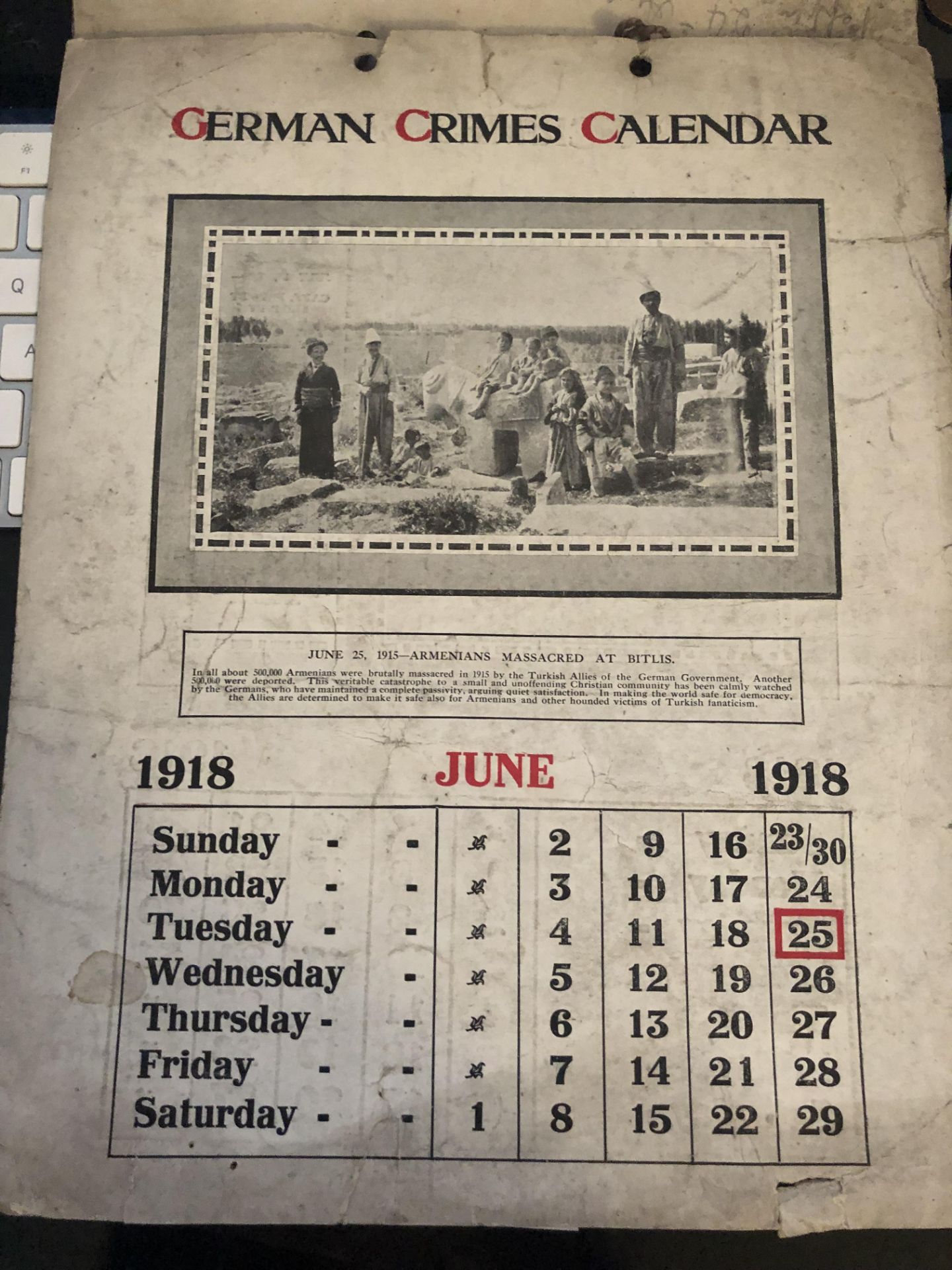 1918 German Crimes Calendar - Image 10 of 12