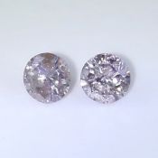 IGI Certified Diamonds Pair Pink Brown - I 2 UNTREATED