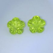 IGI Cert. 2.33ct. Set of 2 Flower Cut Peridots PAKISTAN