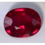 GRS Cert. 2.01ct. Untreated VIVID RED Ruby - MOZAMBIQUE