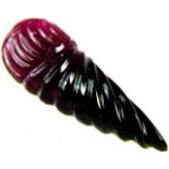 16.13 ct. Greenish Red Tourmaline Carving - BRAZIL