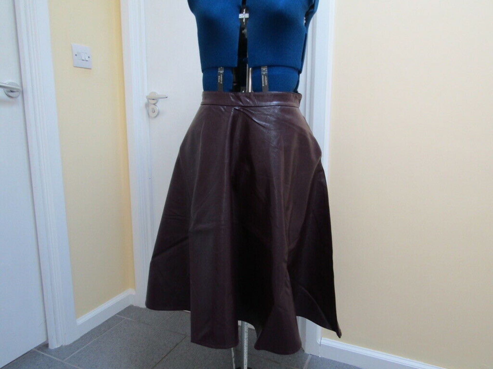 10 x ASOS Faux Leather Skater Skirt. Plum. 27 inch Waist. Brand New. no vat on hammer.You will get