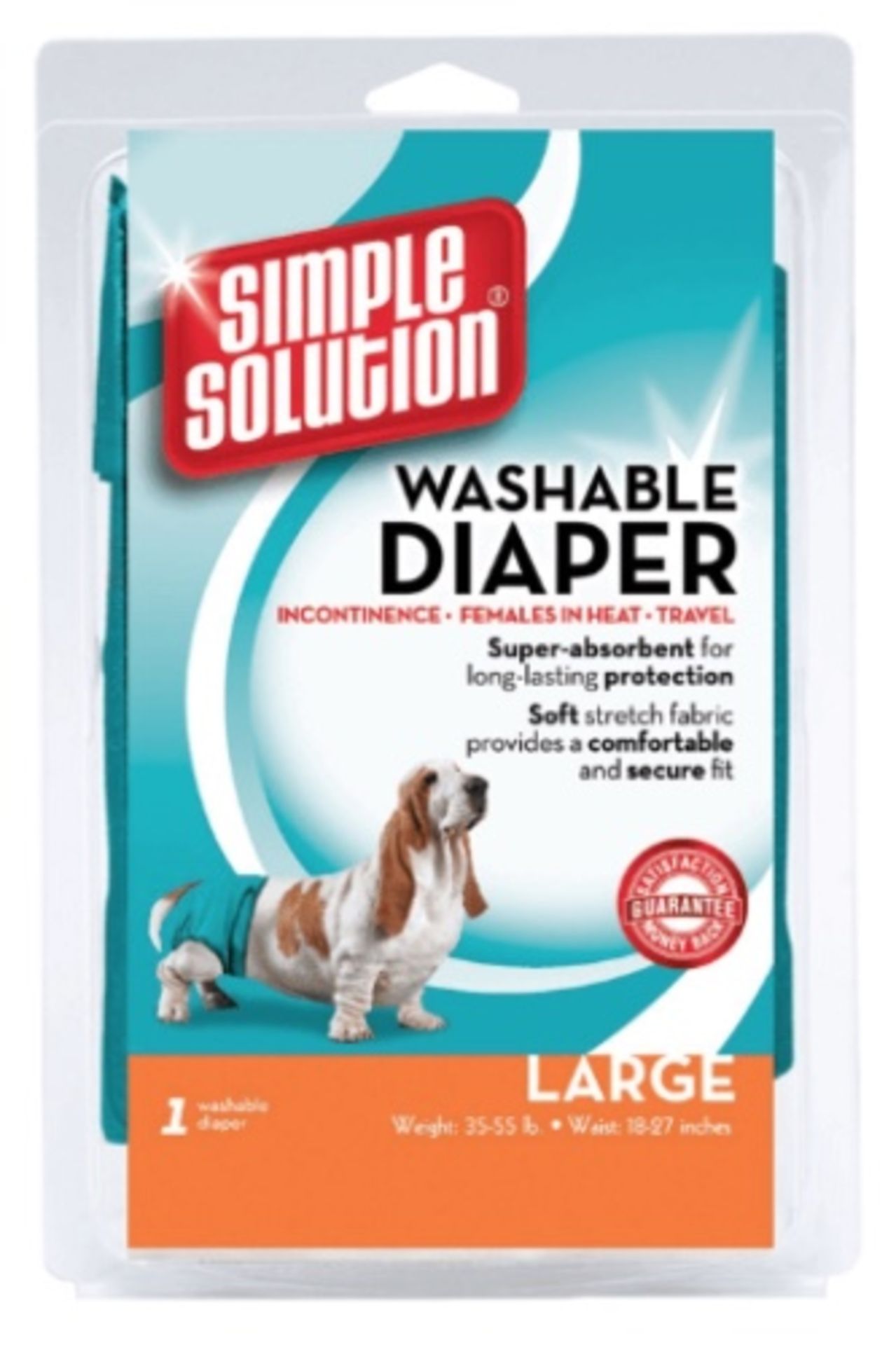 6 x Large Dog Nappy, WashabIe, Incontinence, Female in Heat no vat on hammer.You will get 6 packs.
