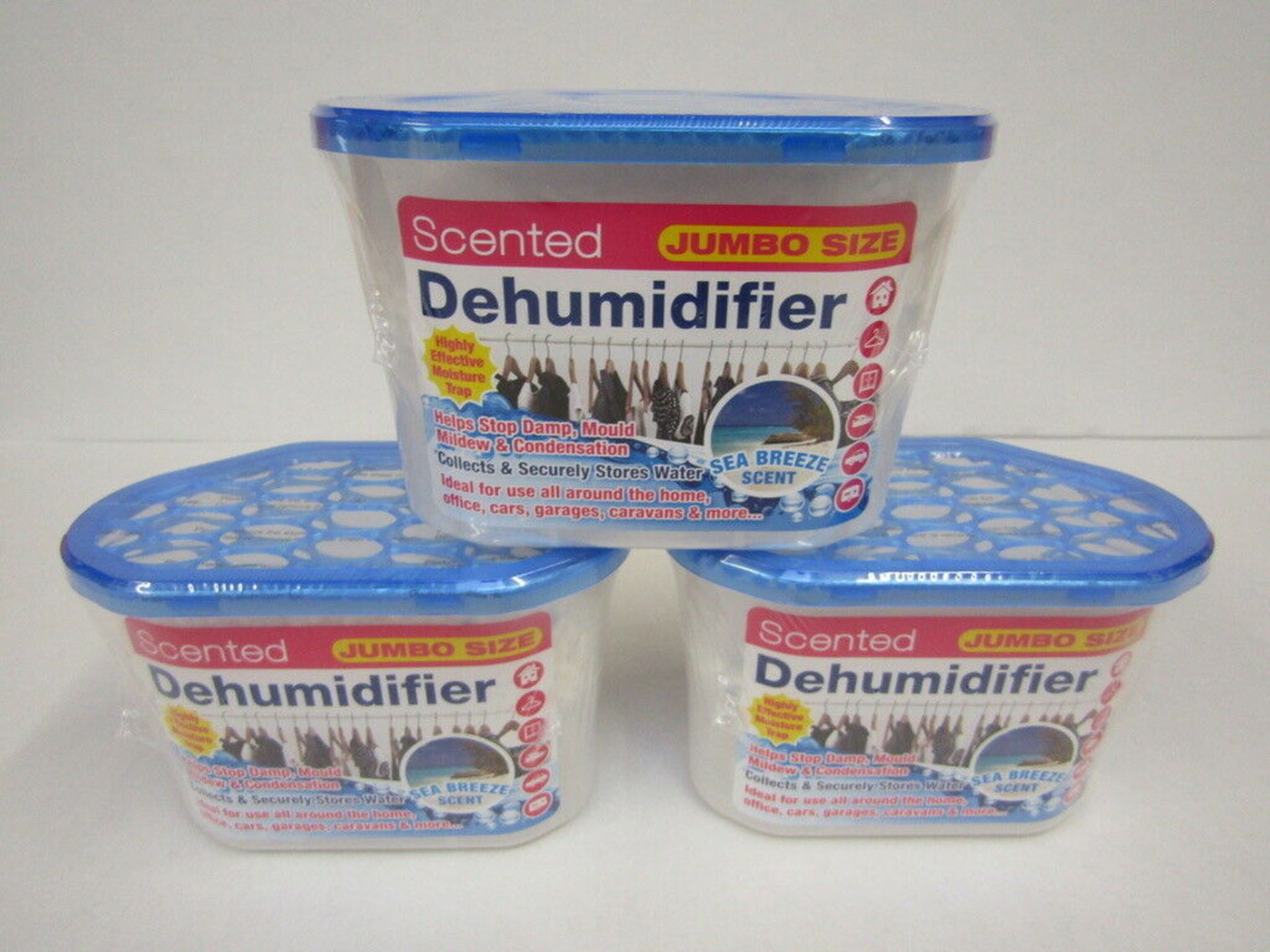 9 x Scented Dehumidifier Pack. Jumbo Size. Sea Breeze. 230g each no vat on hammer.You will get 9