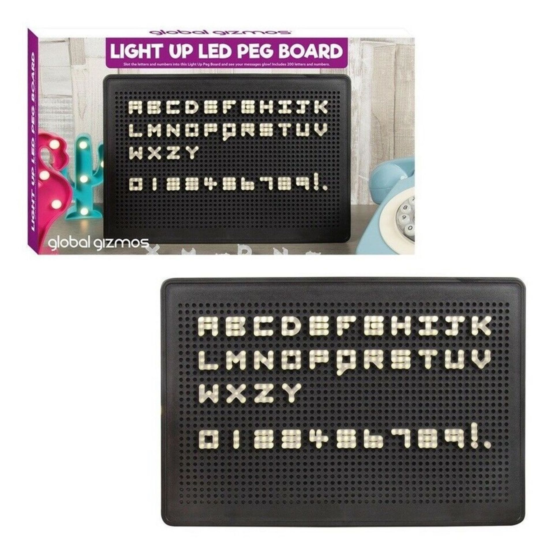 12 x Message Board, Light Up LED Peg Board 200 Piece Letters Numbers A4 Size no vat on hammer.You - Image 4 of 4