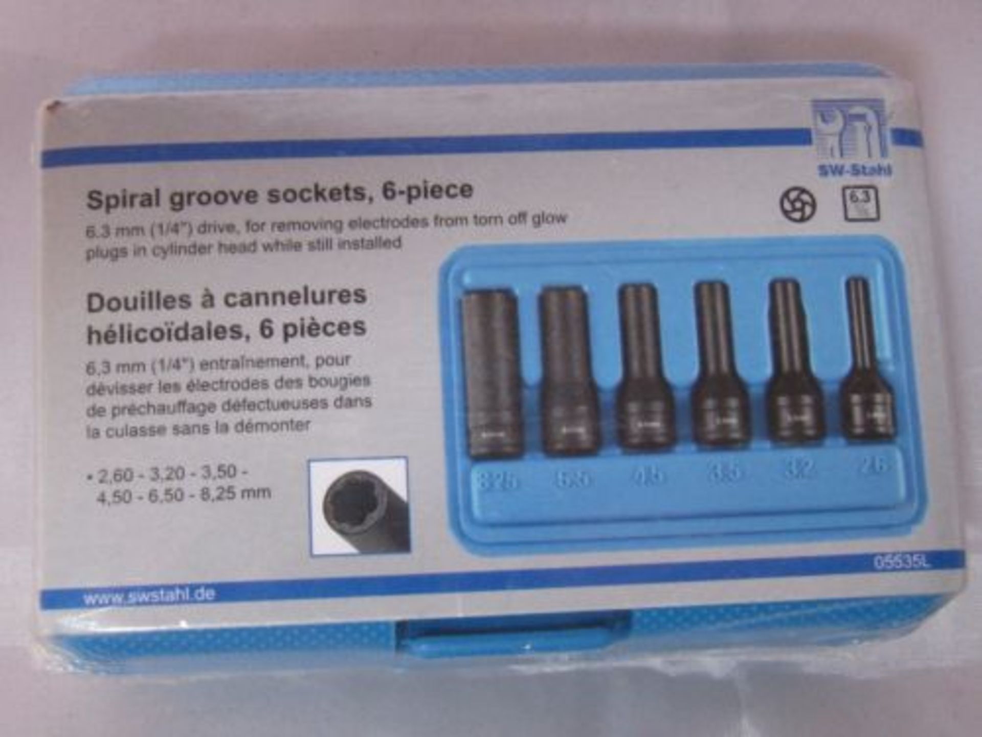 SW-Stahl Spiral Groove Sockets. 6 Piece Set. German Quality Tools. model 05535L no vat on hammer.You - Image 3 of 3