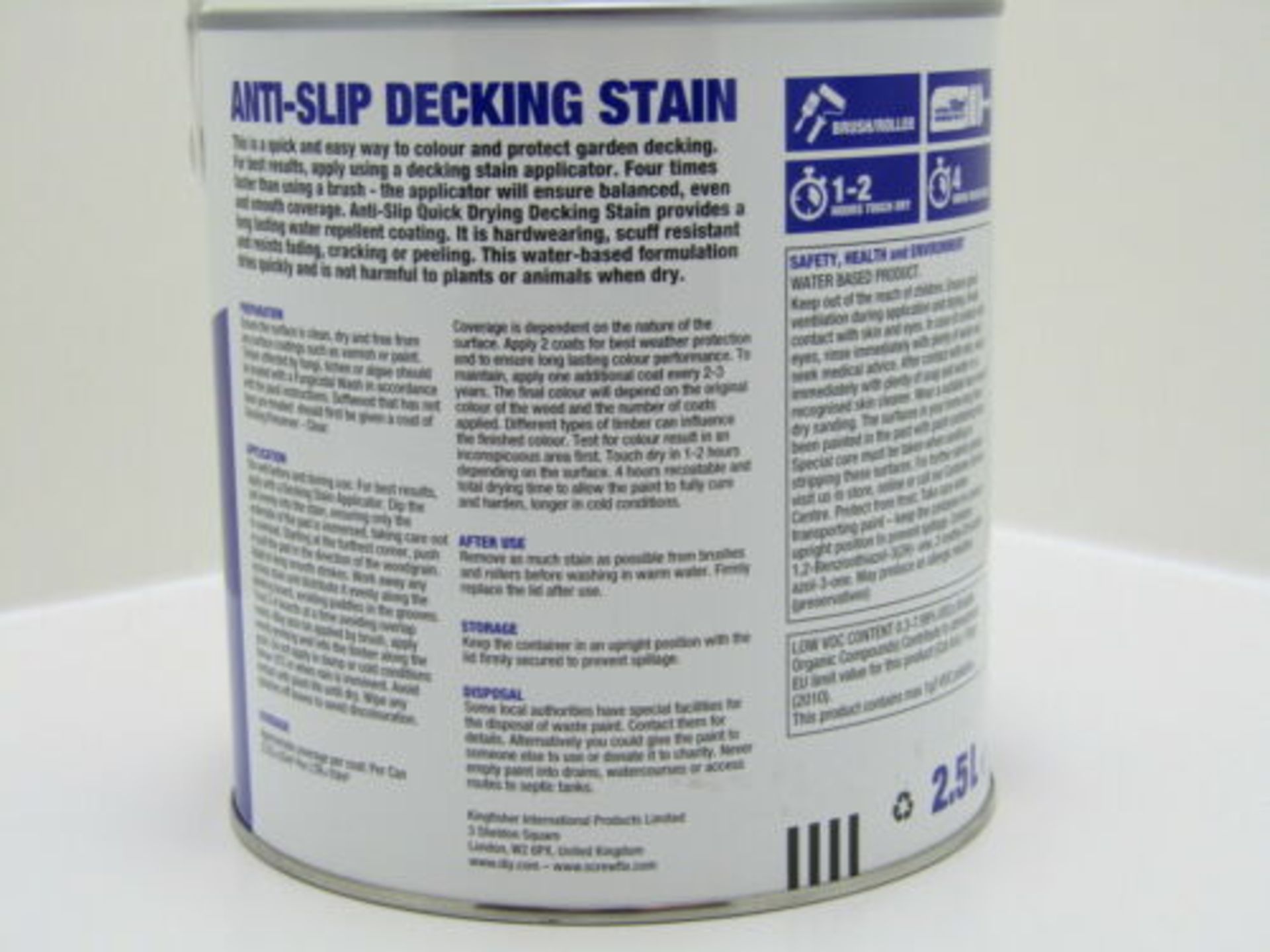 5 x Anti Slip Decking Paint. Teak. 2.5 litre no vat on hammer.You will get 5 of these.A quick and - Image 2 of 2