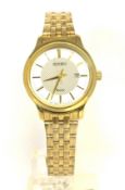 Seiko neo Classic Womens Analog Quartz Watch with Stainless Steel Gold Plated Bracelet SUR646P1