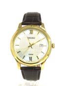 Seiko Neo Classic Mens Analogue Quartz Watch with Leather Bracelet SUR298P1