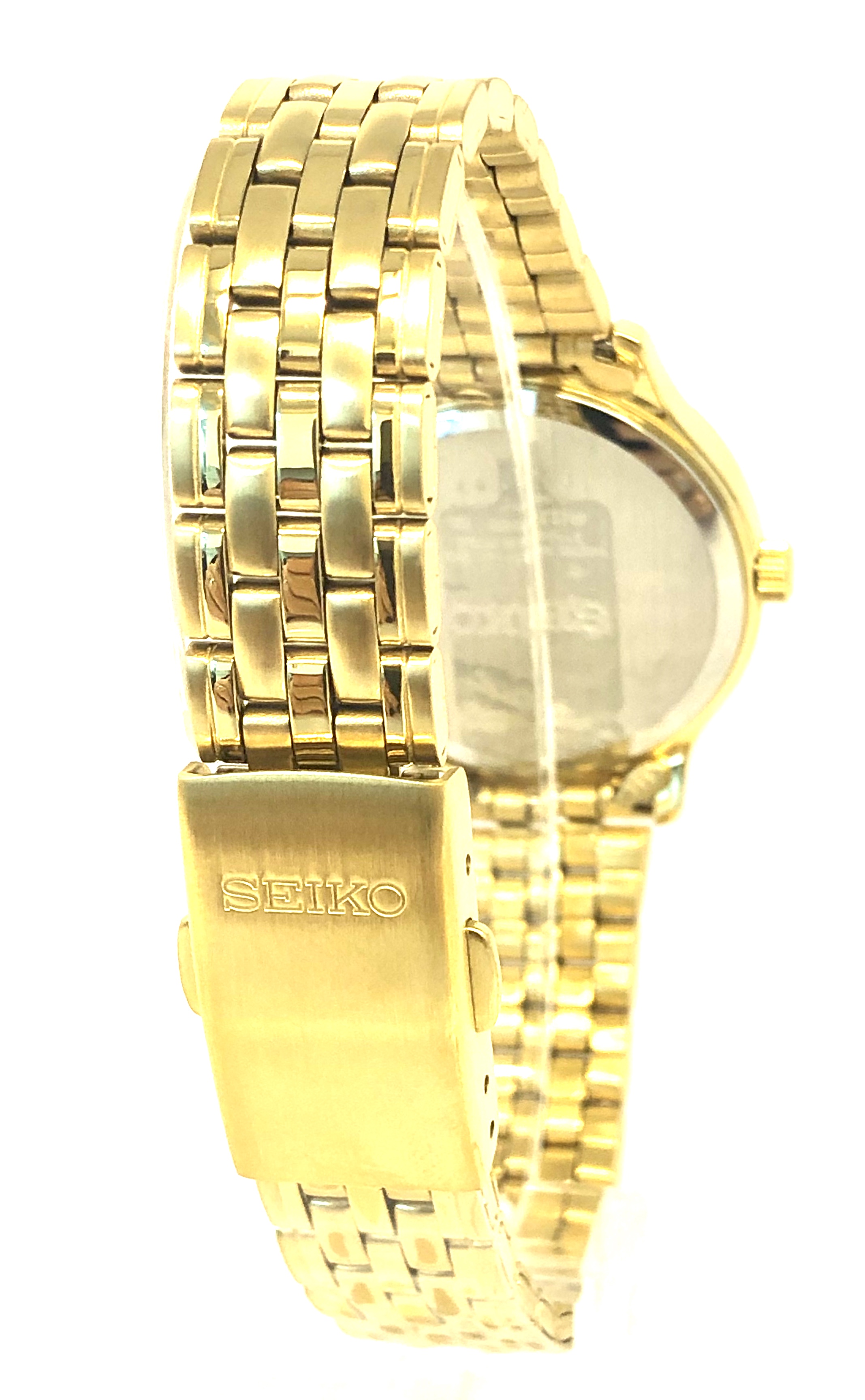 Seiko neo Classic Womens Analog Quartz Watch with Stainless Steel Gold Plated Bracelet SUR646P1 - Image 2 of 3