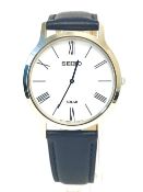 Seiko Unisex Adult Analogue Solar Powered Watch with Leather Strap SUP857P1