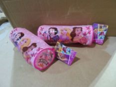 WHOLESALE JOB LOT 48 X DISNEY PRINCESS MAGIC BEGINS WITHIN BARREL PENCIL CASE RRP £4.99 EAC...