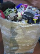 (282) LARGE PALLET APPROX 4FT TALL TO CONTAIN 5 LITRE FOOT PUMP, SINGLE DUVET SET, TV DEALS MIR...