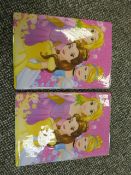 (256) PALLET TO CONTAIN 360 X BRAND NEW DISNEY PRINCESS THEMED PINK A5 GLITTER NOTEBOOK. RRP £...