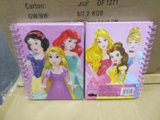 (74) PALLET TO CONTAIN 480 x BRAND NEW DISNEY PRINCESS A5 HARDBACK SPIRAL NOTEBOOKS. RRP £4.99...