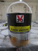 (317) PALLET TO CONTAIN 36 x BRAND NEW 2.5L V33 CLEAR SATIN VARNISH. RRP £64.99 PER TUB. HUGE ...