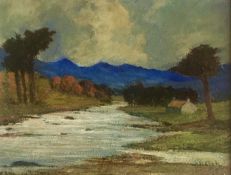 JOHN COOK (Scottish 20th Century) River Shiel, oil on board