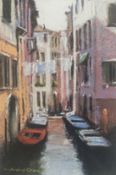 E Anthony Orme “Venetian Canal Scene” signed pastel painting