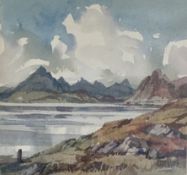 STIRLING GILLESPIE (1908-1993) The Cuillins from Elgol, signed watercolour