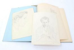 QUEEN ELIZABETH II RARE SIGNED BOOK + 2 x PENCIL SKETCHES ON ROYAL PAPER