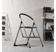 (K18) Premium 2 Step Ladder Distributes weight evenly for total stability Anti-slip steps and...