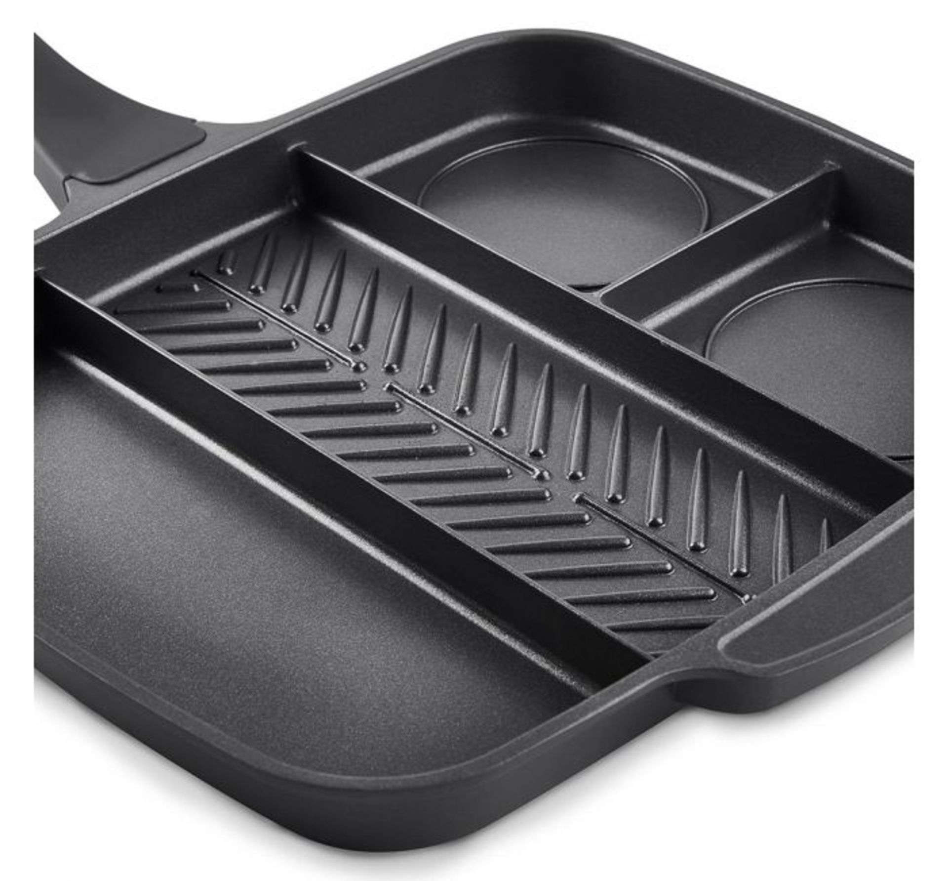 (K14) Multi Section Frying Pan Four sections means you can cook multiple foods simultaneously ... - Image 4 of 4