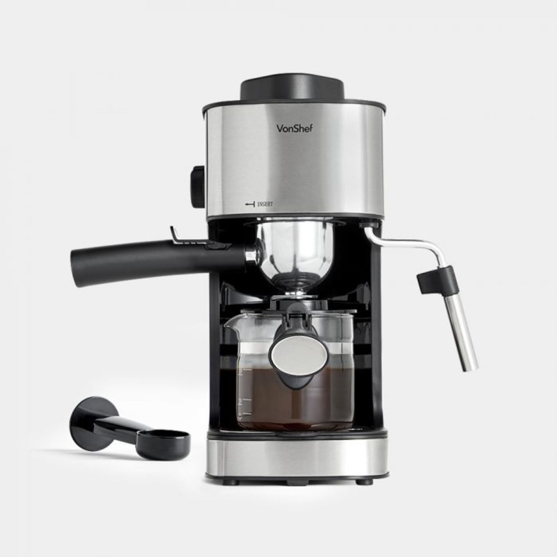 (NN8) 4 Bar Espresso Machine Features include a glass carafe that can hold enough for 4 espres... - Image 2 of 3