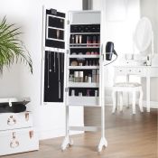 (V105) White LED Armoire The Makeup and Jewellery Cabinet with LED Lights offers a practical a...