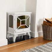 (V338) 1800W White Panoramic Stove Heater A powerful electric stove heater with three tempered...