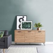 (S10) Capri 3 Door Sideboard Modern clean lines and hairpin legs create an original contempora...