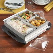 (NN96) 200W 3 Pan Buffet Server Keep food hot and tasty with the 200W 3 Pan Buffet Server Us...