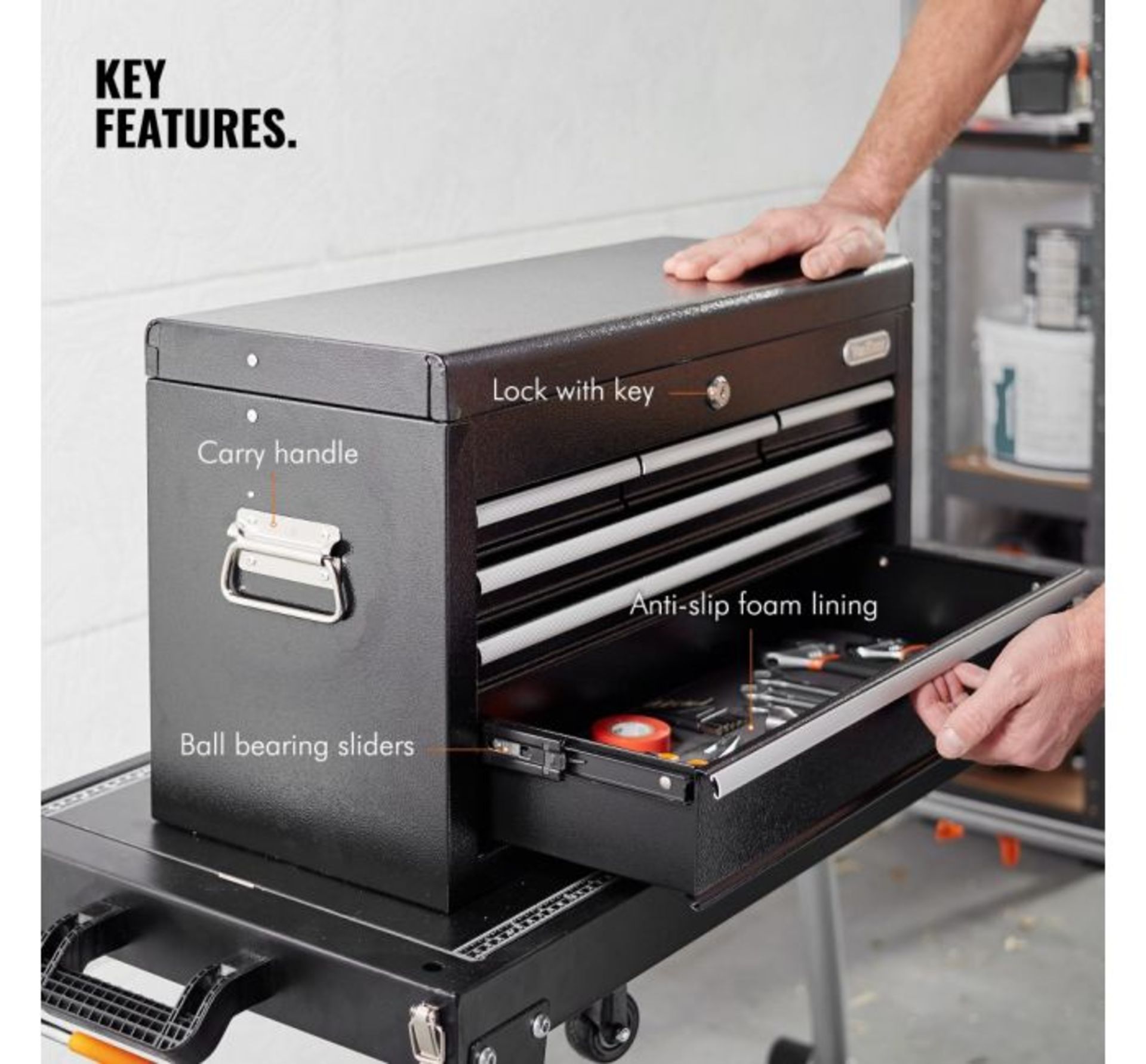 (K9) Topchest Tool Box All-metal topchest offers a secure solution to your workshop tool and p... - Image 3 of 4