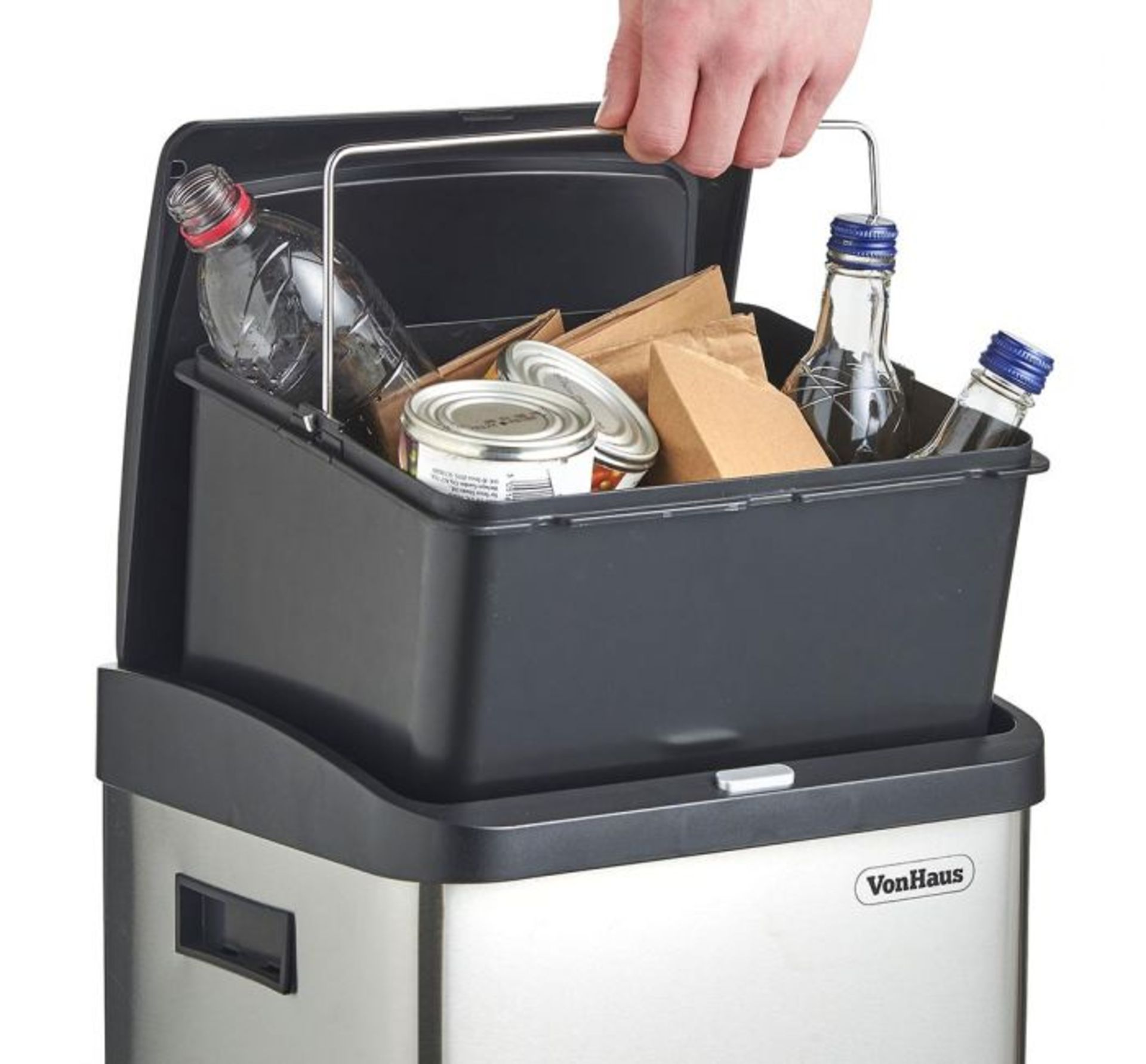 (K33) 34L Stainless Steel Recycle Bin An efficient, space-saving recycling solution. Suitable ... - Image 3 of 3