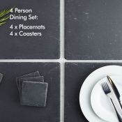 (V167) 8 Piece Slate Placemat & Coaster Set Measuring 40 X 30cm each, these placemats are the ...