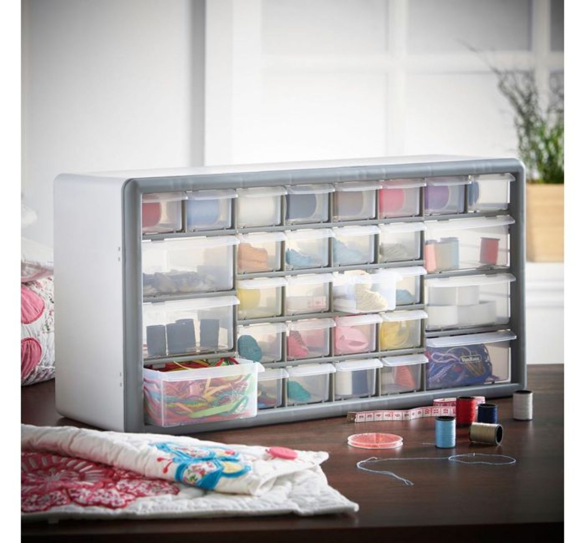 (K21) White 30 Drawer Organiser Perfect for storing small parts such as nuts, bolts, screws, n...