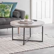 (S368) Concrete-Look Coffee Table Add a modern luxe feel to your living room with the VonHaus ...