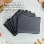 (S430) Set of 6 Slate Cheese Boards Serve with style - Modern slate design ideal for dinner pa...
