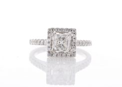 18ct White Gold Single Stone Princess Cut Diamond Ring (1.00) 1.34 Carats