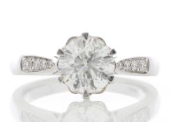 D Colour Diamond Ring With Stone Set Shoulders (1.50) 1.61 Carats