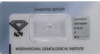 IGI Certified 0.70 Carats Round Brilliant Cut Diamond